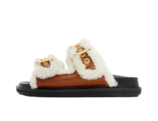 Sneakers och skor Marni Shearling Fussbett 2 Sandals Vit | FBMS014501 P5045