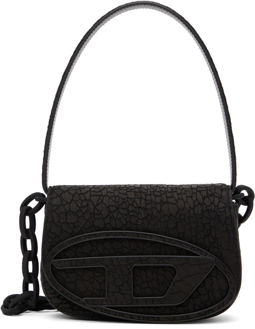 Handväska Diesel Textured Faux-Leather Shoulder Bag Svart | X08396 PS919