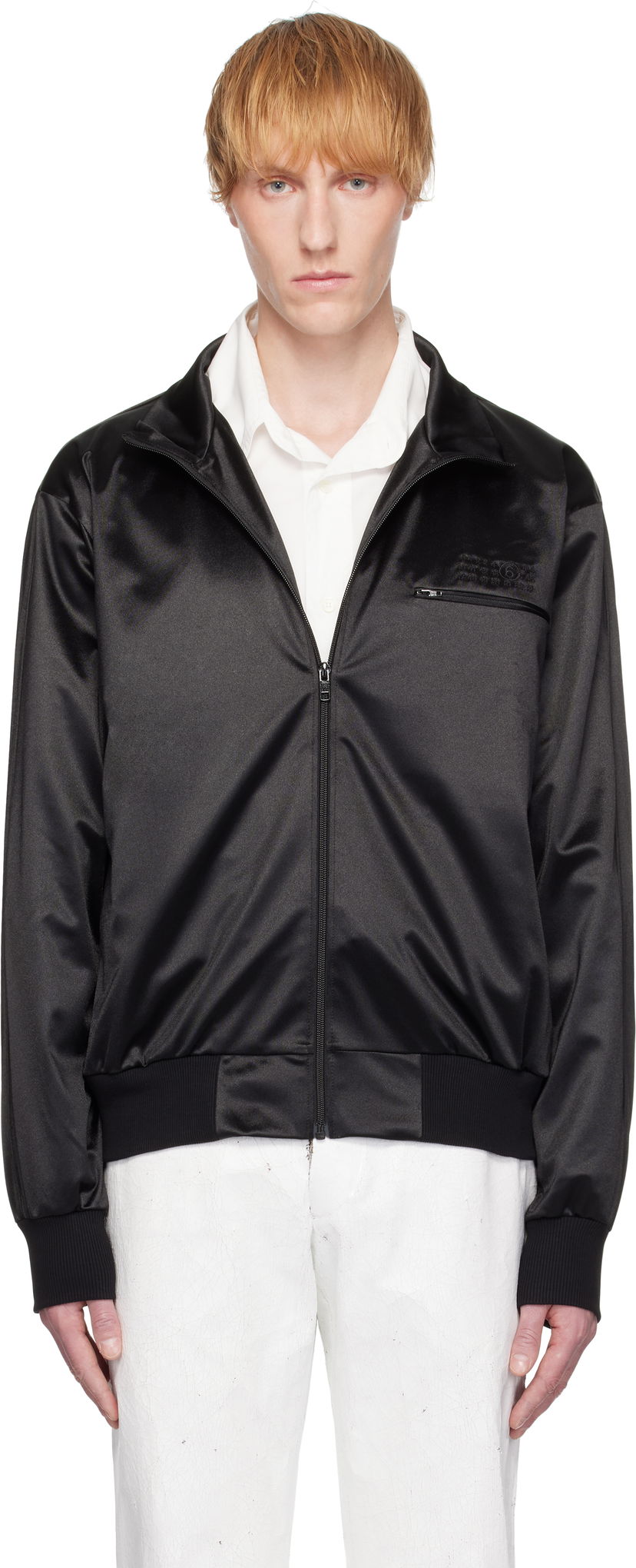 Bomberjacka Maison Margiela MM6 Maison Margiela Embroidered Track Jacket Svart | SH2HG0003 S78140