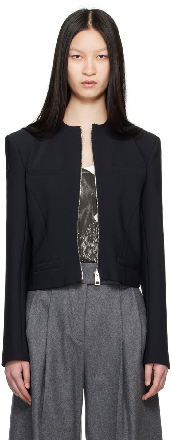 Jacka The Attico Attico Zip Cropped Jacket Svart | 248WCG68 E100