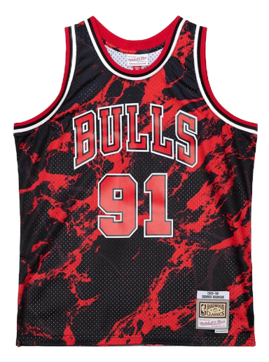 Jersey Mitchell & Ness NBA Chicago Bulls Dennis Rodman Team Marble Swingman Jersey Röd | TFSM1278-CBU97DRDBLCK