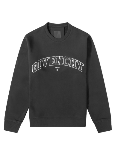 Sweatshirt Givenchy College Embroidered Logo Crew Sweat Black Svart | BMJ0H63Y78-001