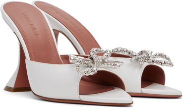 Tillbehör Amina Muaddi Amina Muaddi Rosie Slipper Heeled Sandals Vit | ROSIE SLIPPER NAPPA, 3