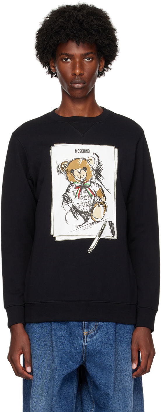 Sweater Moschino Teddy Bear Sweatshirt Svart | 242ZZV171152281555