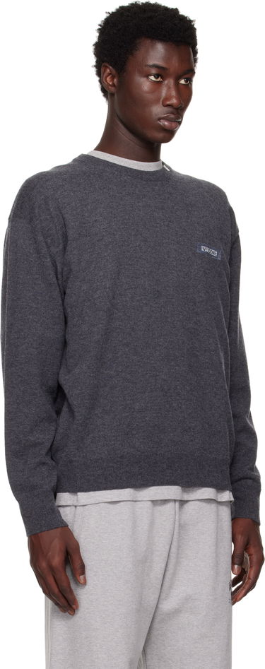 Sweater We11done We11done Knit Logo Pullover Sweater Grå | WD-KO2-25-651-U-GY, 1