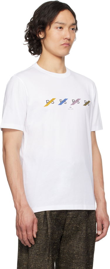 T-shirt Paul Smith PS Paul Smith 'PS' Row Multi T-Shirt Vit | M2R-011R-PP5082-01, 1