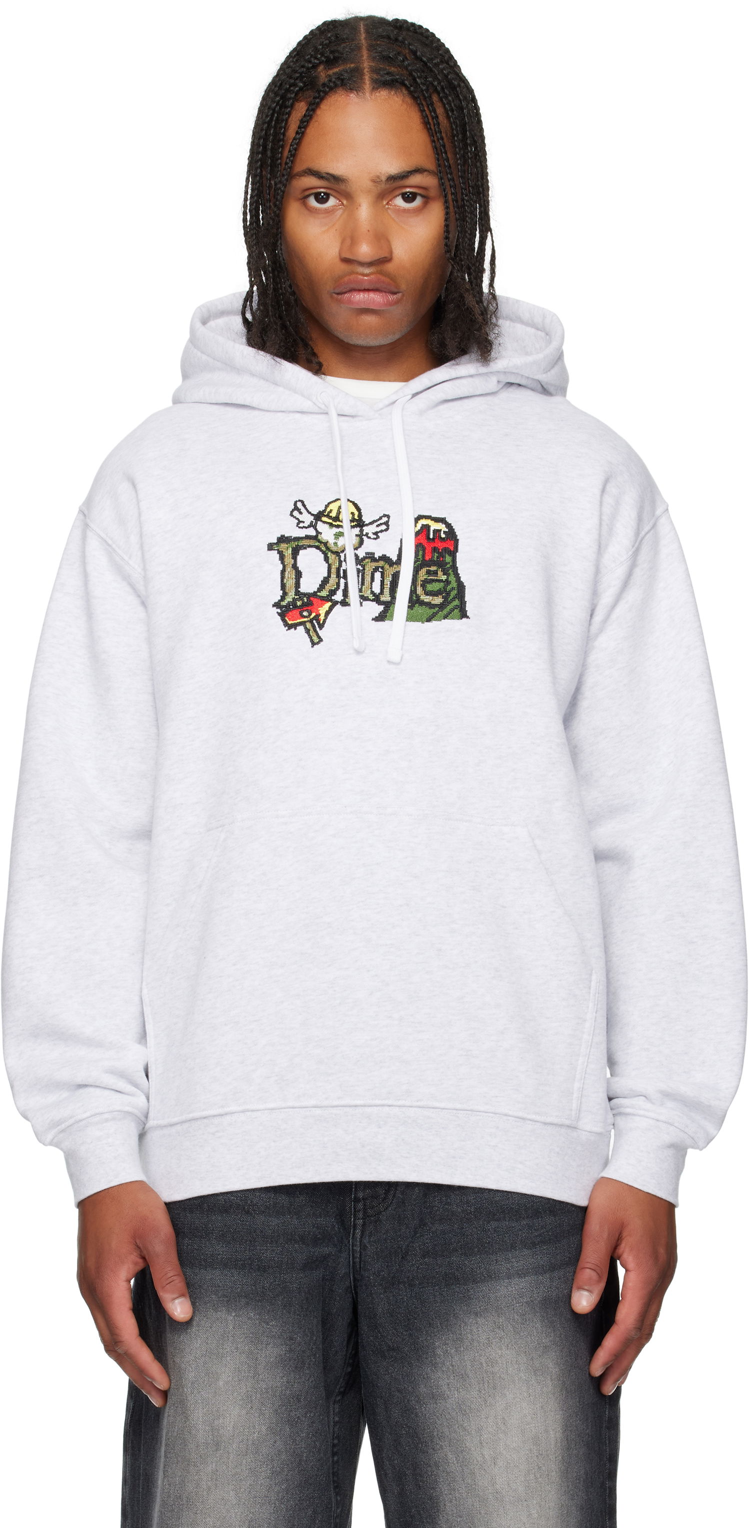 Sweatshirt Dime Dime Classic Fuzzy Hoodie Grå | DIMESU2545ASH, 0
