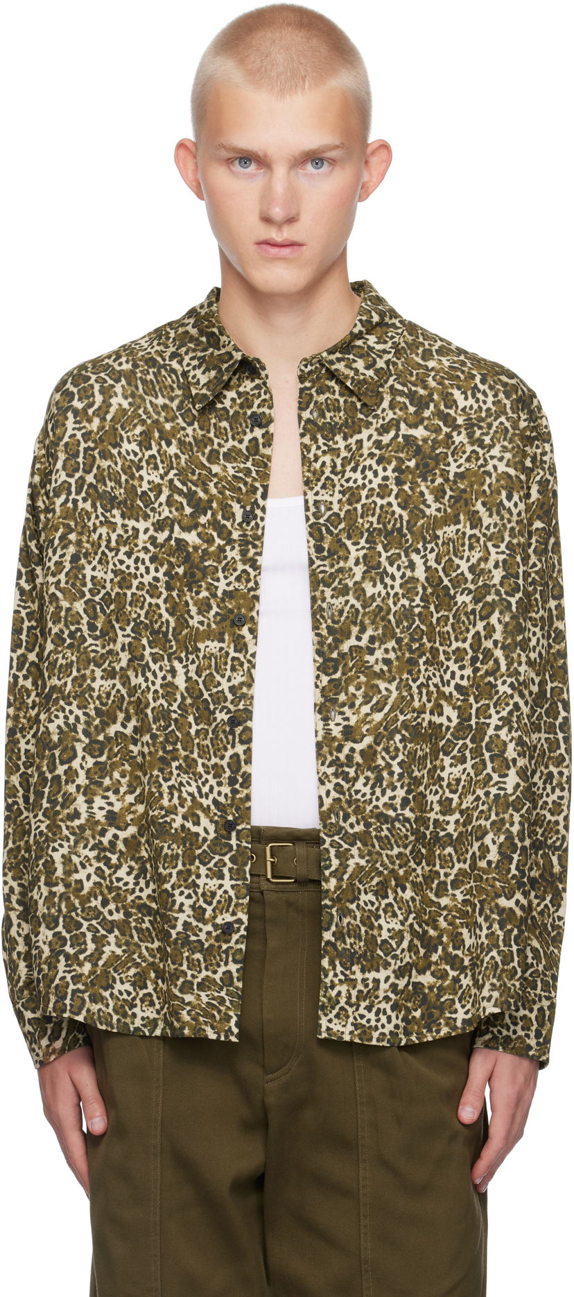 Skjorta ISABEL MARANT Isabel Marant Cybilio Leopard Print Shirt Beige | CH01B-B4I03H