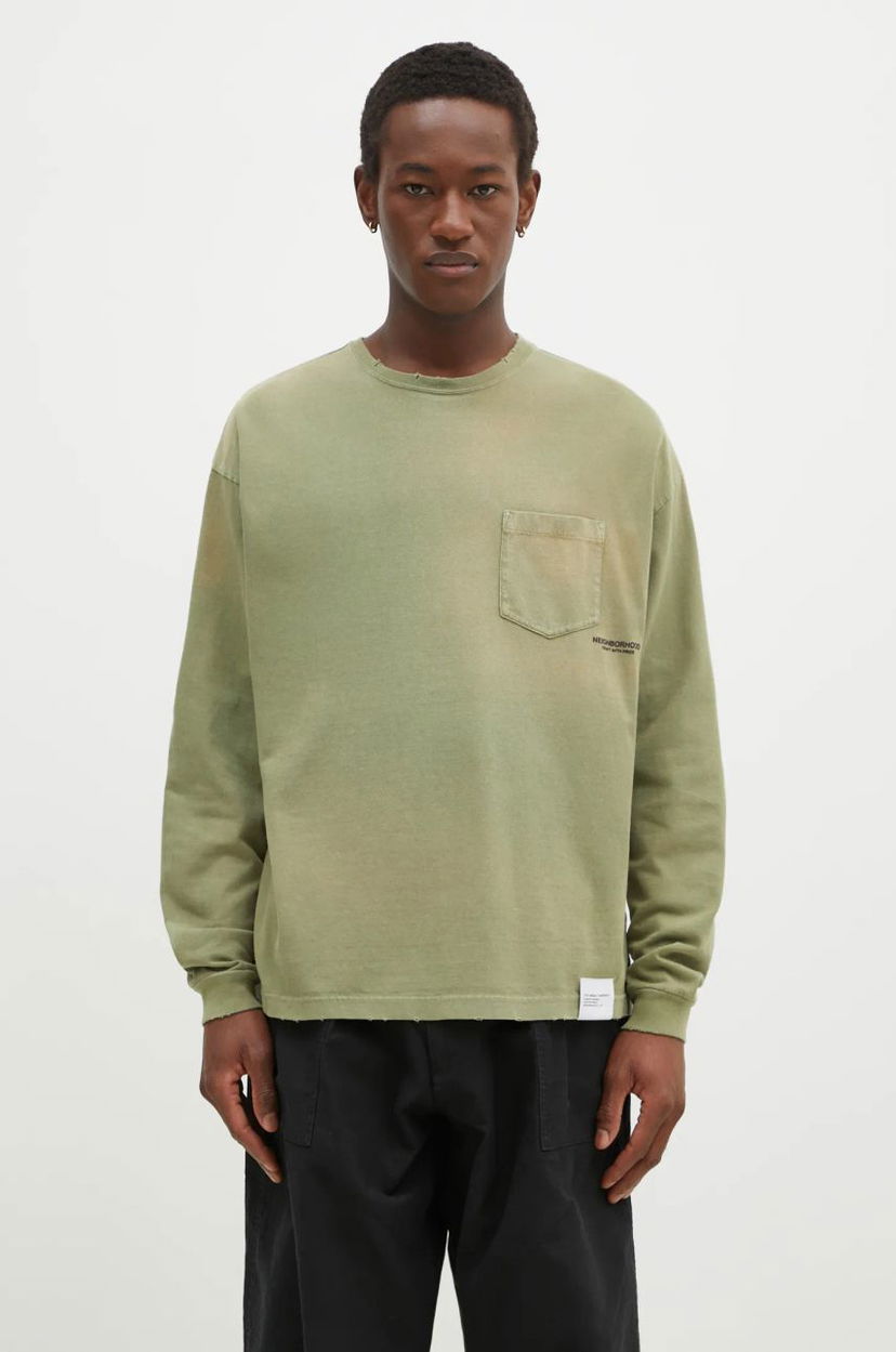 T-shirt Neighborhood NEIGHBORHOOD Long Sleeve T-Shirt Grön | 242FPNH.CSM15