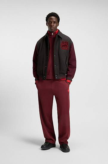 Bomberjacka BOSS HUGO x RB regular-fit varsity-style jacket with bull graphics Flerfärgad | 50549448, 1