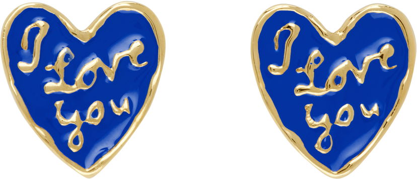 Örhängen Chopova Lowena Chopova Lowena Lovers Heart Earrings Blå | 6574