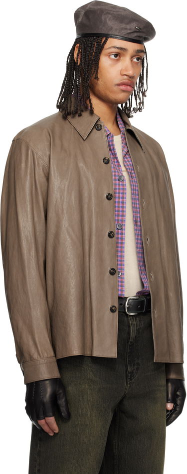 Skjorta OUR LEGACY Our Legacy Welding Leather Shirt Brun | M2259W7, 1