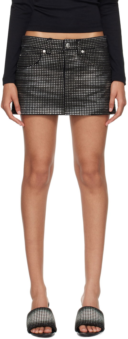 Kjol Alexander Wang Crystal Mini Skirt Svart | 1WC3245377