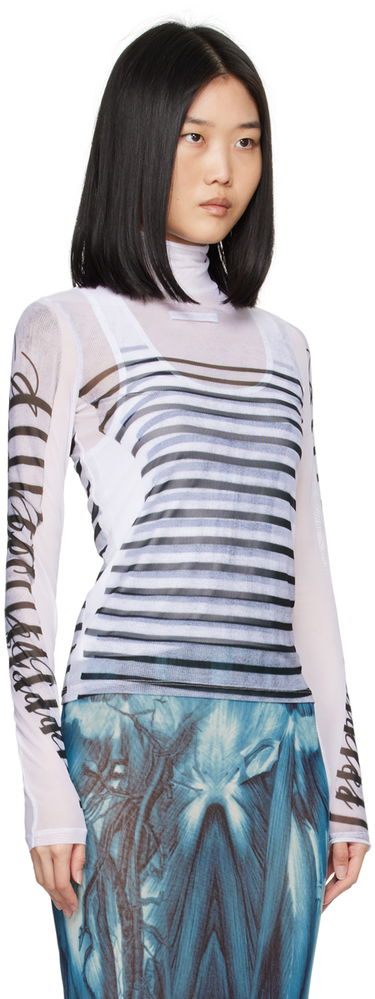 T-shirt Jean Paul Gaultier Jean Paul Gaultier Striped Turtleneck Top Vit | 24/30-F-TO198-J559-015900, 1