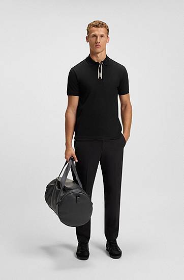 Polotröja BOSS Paddy polo shirt with striped placket and logo Svart | 50549362, 1