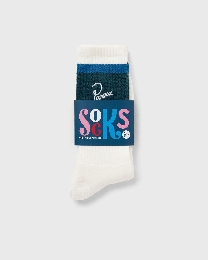 Strumpor By Parra Signature Striped Crew Socks Vit | 54175