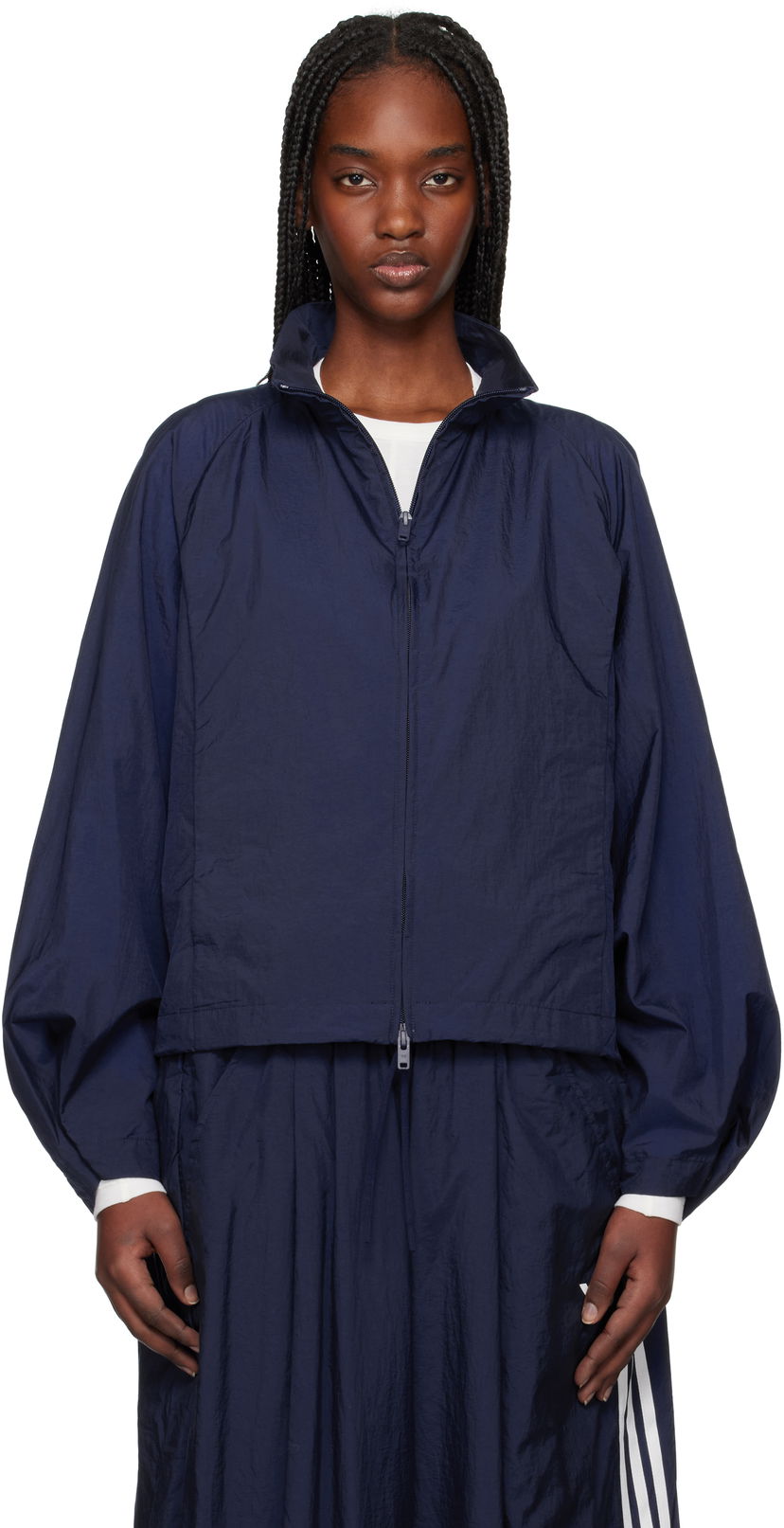 Vindjacka Y-3 Y-3 Nylon Cropped Jacket Mörkblå | JM3198