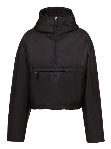Jacka Prada Triangle Logo Hooded Jacket Svart | 29Z097S2311WQ9