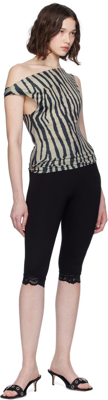 Linne Miaou Miaou Lani Asymmetrical Zebra Print Top Beige | 7114VISZEB, 3