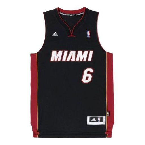 Jersey adidas Originals LeBron James Miami Heat No. 6 Basketball Vest Svart | L76194