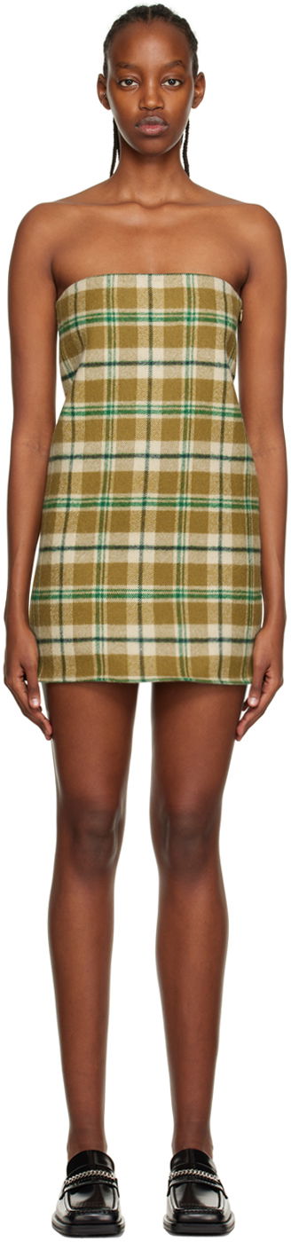 Klä We11done We11done Plaid Strapless Mini Dress Brun | WD-OP3-22-219-W-KK
