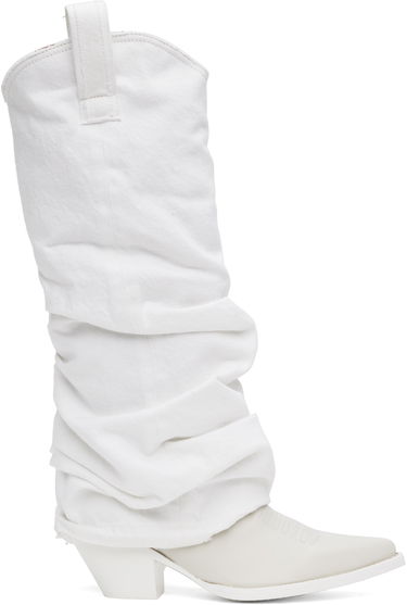 Kläder R13 R13 Mid Cowboy Denim Sleeve Boots Vit | R13S0107-WHT, 0