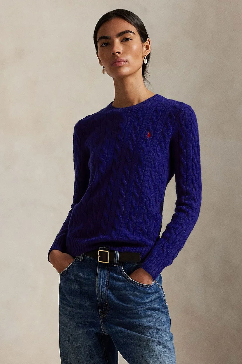 Sweater Polo by Ralph Lauren Cable-Knit Sweater Purpur | 211971865012
