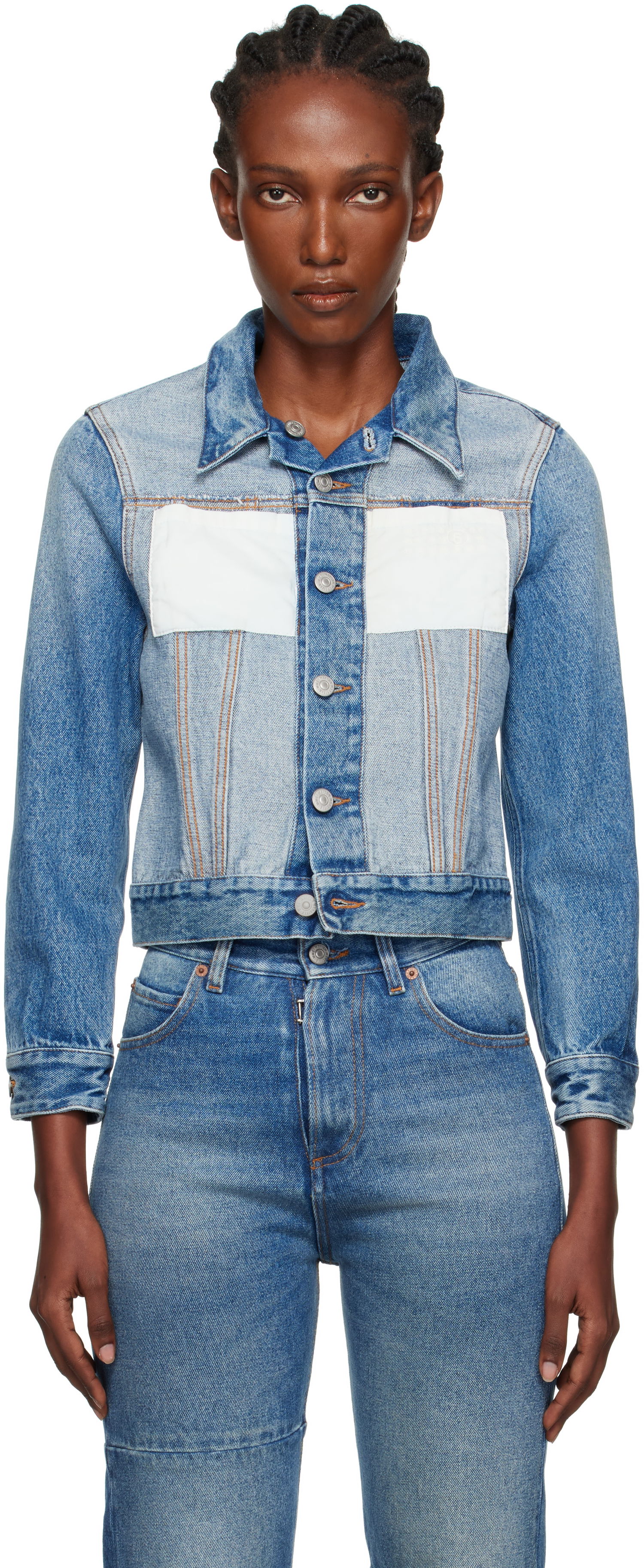 Jacka Maison Margiela MM6 Maison Margiela Reversed Denim Jacket Blå | S52AM0328 M30018, 0