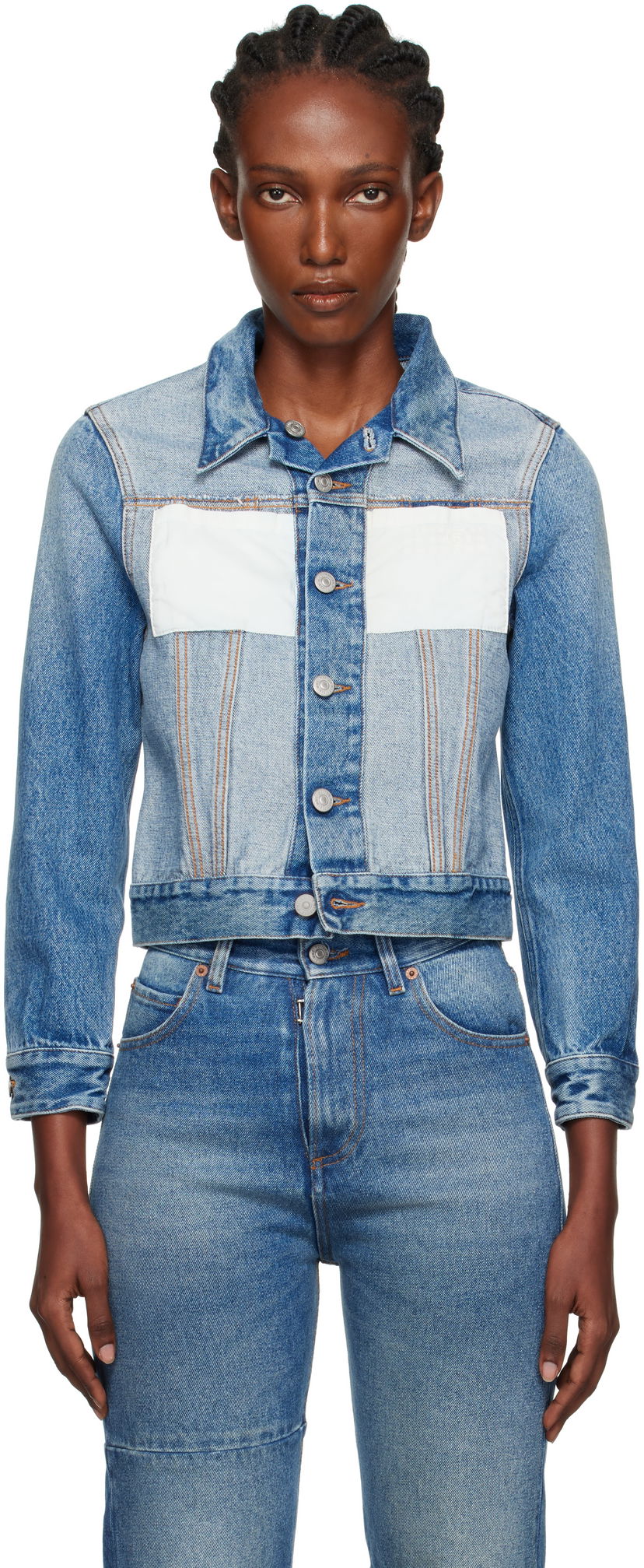 Jacka Maison Margiela MM6 Maison Margiela Reversed Denim Jacket Blå | S52AM0328 M30018