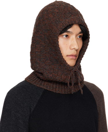Hatt Maison Margiela MM6 Maison Margiela Wool Blend Knit Hood Brun | SH2TB0005 M13174, 3