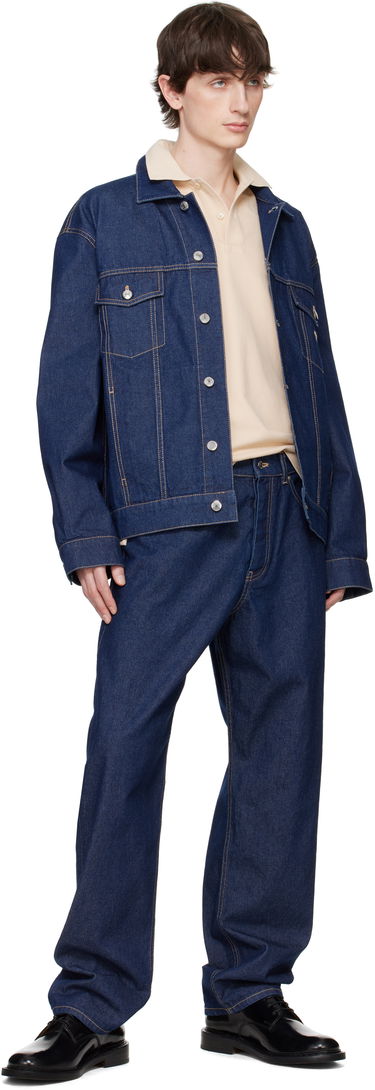 Bomberjacka MAISON KITSUNÉ Maison Kitsuné Profile Fox Denim Trucker Jacket Blå | OM02103WW0081, 3