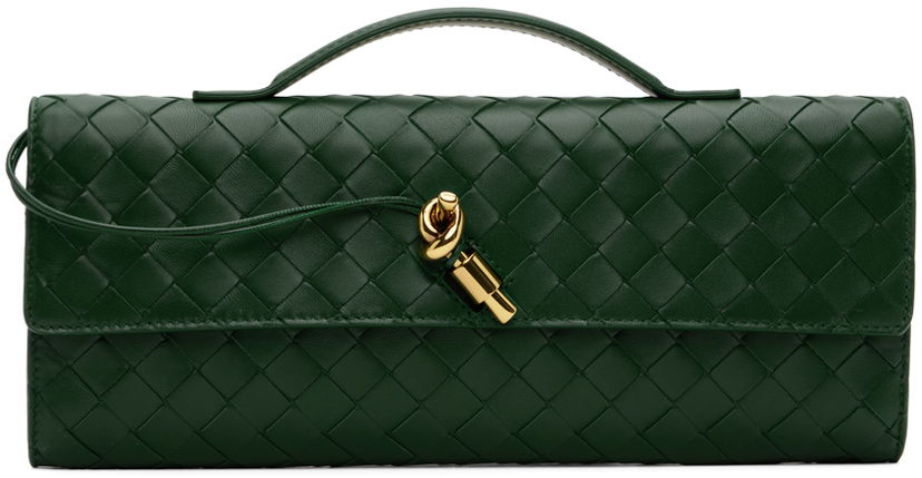 Handväska Bottega Veneta Green Long Andiamo Bag Grön | 741511 VCPP3
