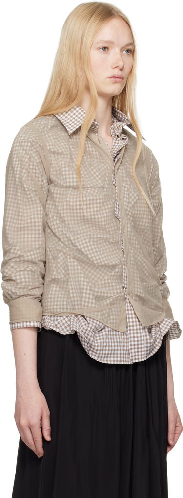 Skjorta Maison Margiela Maison Margiela Layered Gingham Shirt Grön | S51DT0016 MTJ024, 4