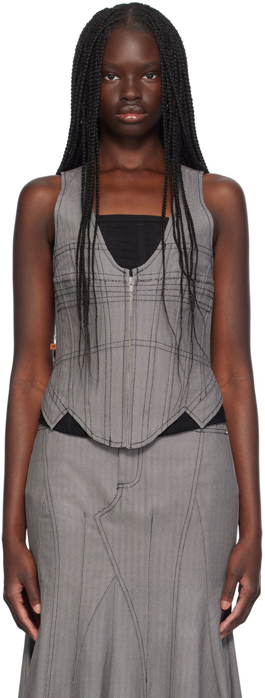Linne Miaou Miaou Dolly Corset Top Grå | 7146HBTHYP