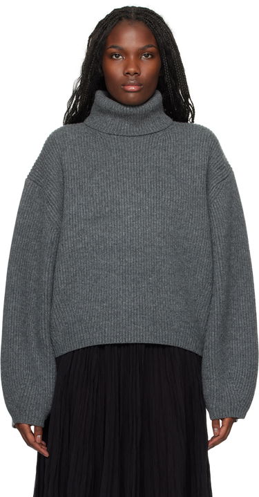 Sweater TOTEME TOTEME Ribbed Turtleneck Sweater Grå | 244-WRT0394-YA0110, 0