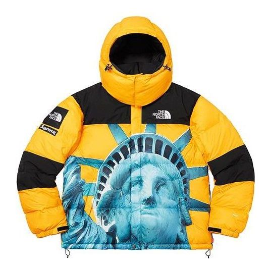 Pufferjacka Supreme Supreme x The North Face Statue of Liberty Mountain Jacket Gul | SUP-FW19-910
