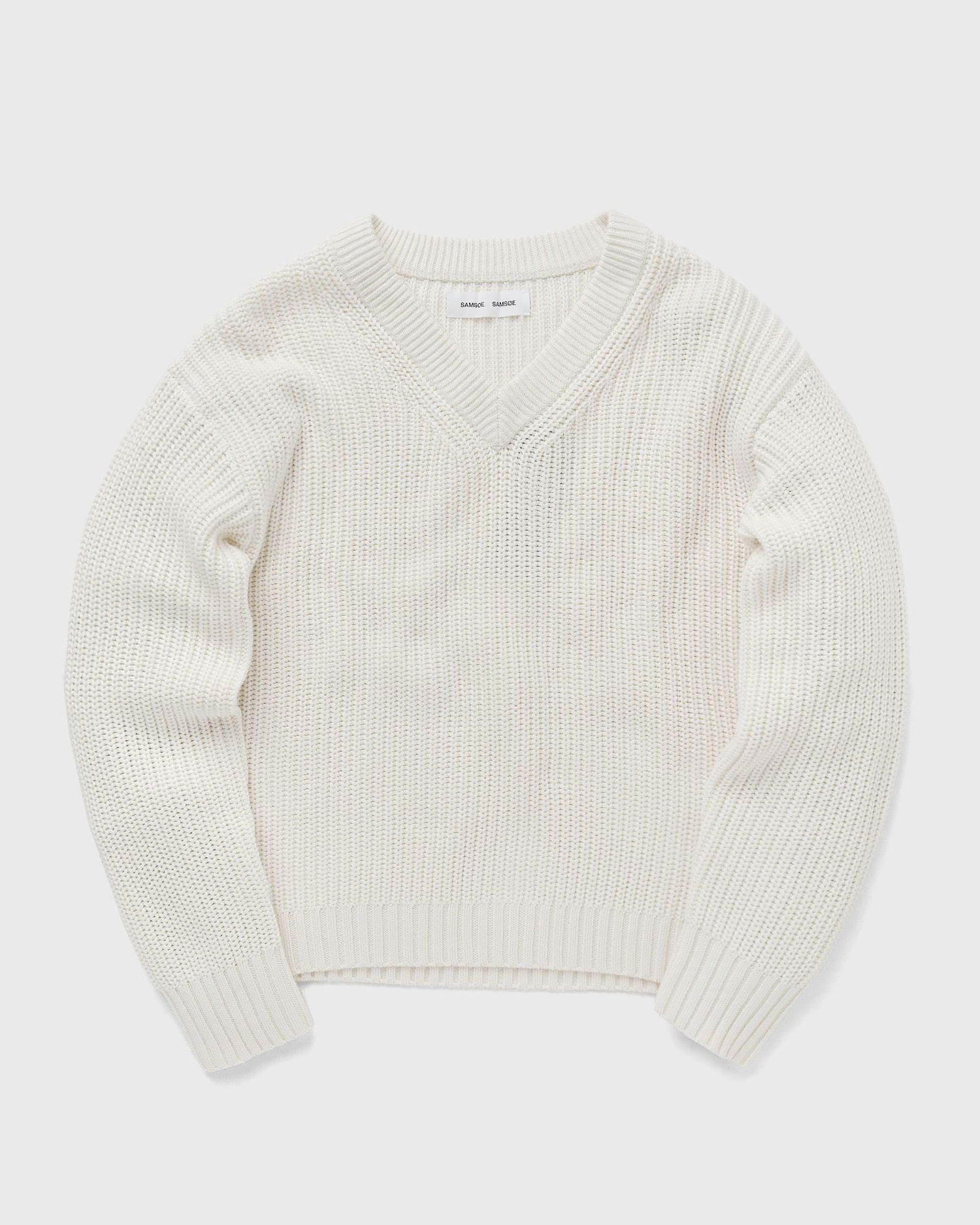 Sweater Samsoe Samsoe Samsøe & Samsøe SARAILA V-Neck Sweater Vit | F24100055-SOLITARY-STAR, 0