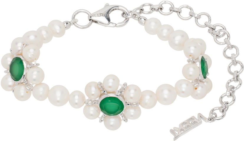 Armband VEERT Trio Flower Pearl Bracelet Metallisk | JLG0016-WG