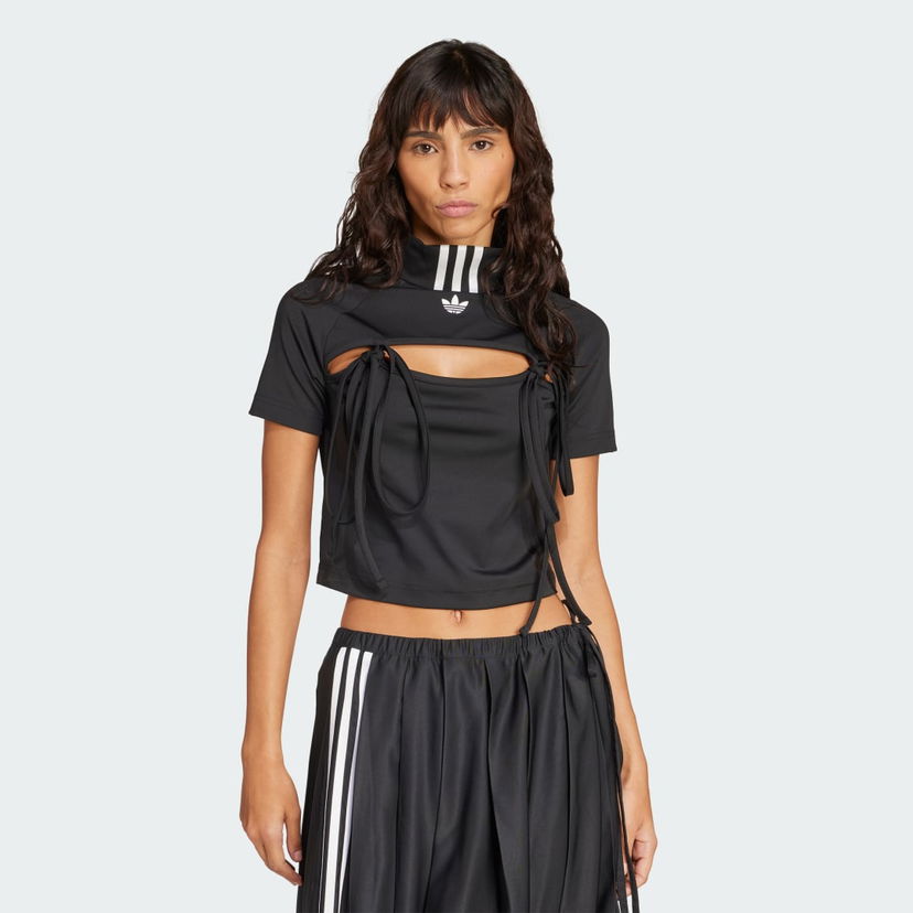 Crop top adidas Performance Cutout Tie Detail Crop Top Svart | JX2537