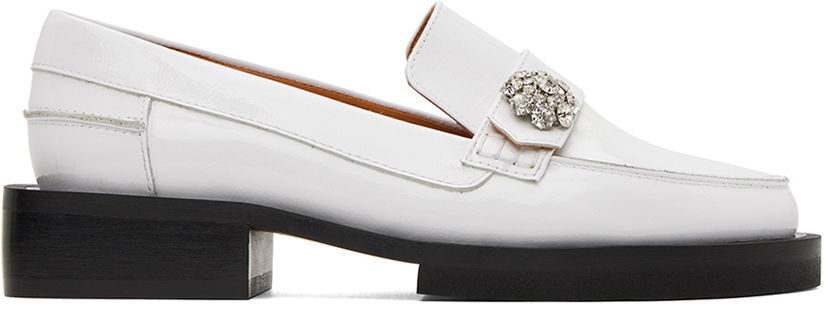 Sneakers och skor GANNI Jeweled Patent Leather Platform Loafers Vit | S2014
