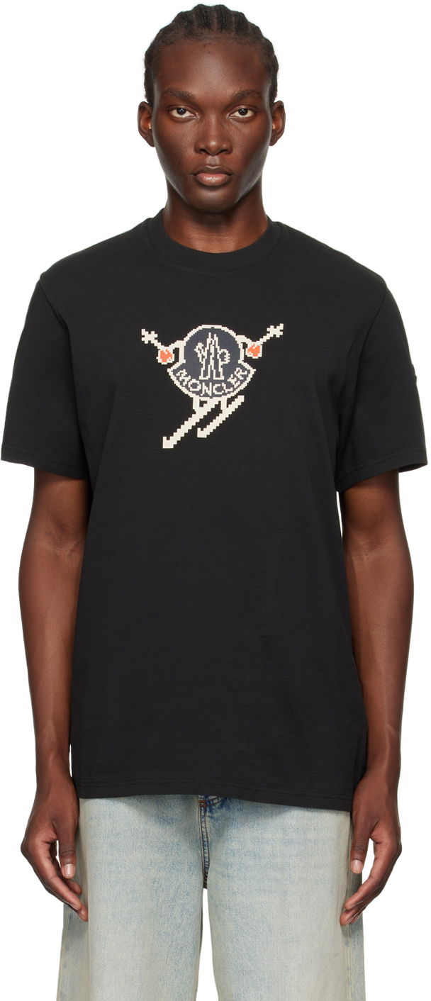 T-shirt Moncler Black Ski Logo T-shirt Svart | J20918C0001083927