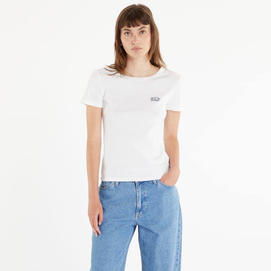 T-shirt GAP V-SS Rib Tee V2 Global Vit | 635864-01, 0