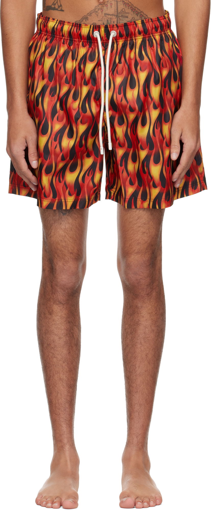 Badkläder Palm Angels Palm Angels Flames Swim Shorts Flerfärgad | PMFD012S25FAB0072518