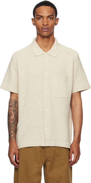 Skjorta NORSE PROJECTS Norse Projects Gustav Crochet Jersey Shirt Beige | N01-0683, 0