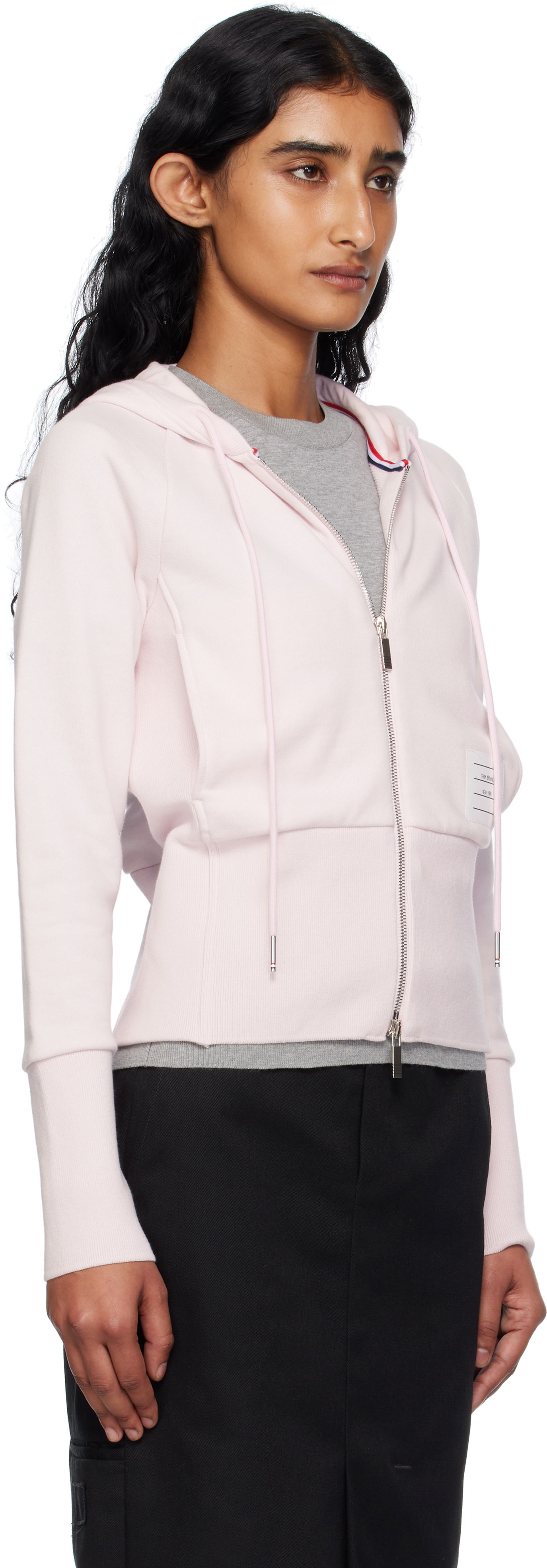 Sweatshirt Thom Browne Thom Browne 4-Bar Zip Hoodie Rosa | FJT382A-03037, 1