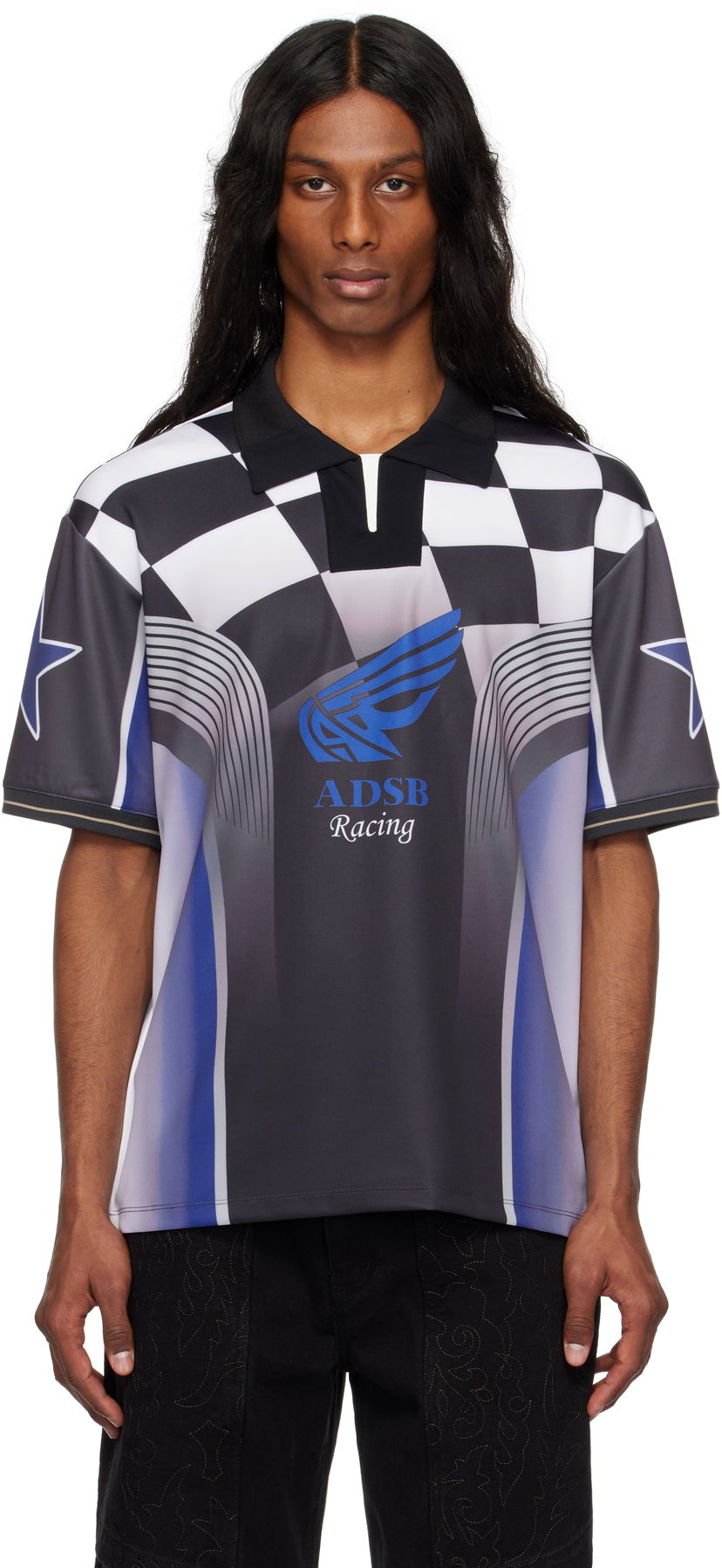 Jersey Andersson Bell Andersson Bell Checkerboard Racing Polo Svart | atb1298m