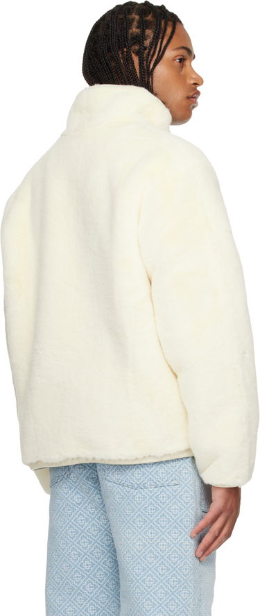 Jacka Casablanca Faux Fur Half-Zip Jacket Vit | M-AW25-OT-228-01, 4