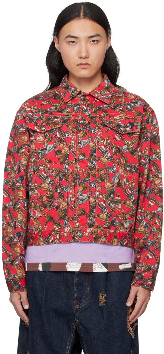 Jacka Vivienne Westwood Marlene Denim Jacket Röd | 2801000A-W00SD-