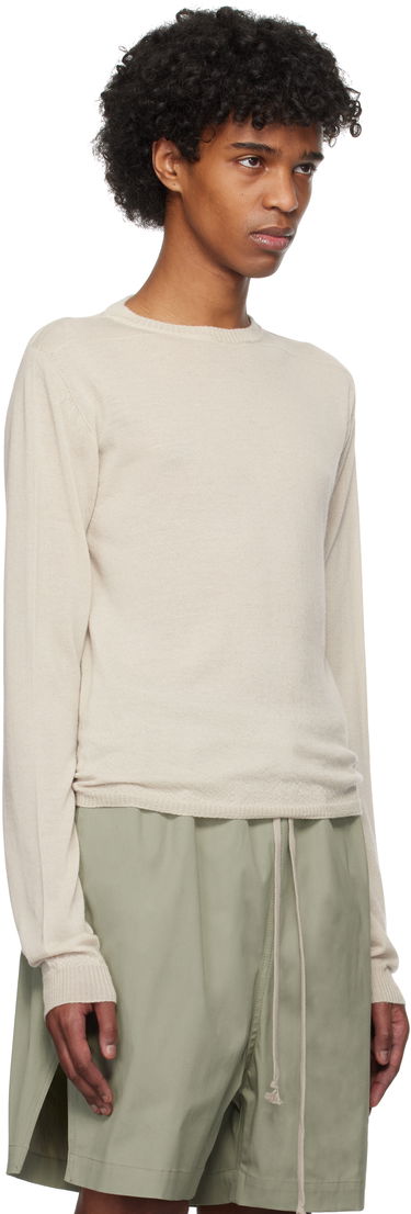 Sweater Rick Owens Rick Owens Hollywood Cropped Level Biker Sweater Beige | RU01E5630 WS, 1