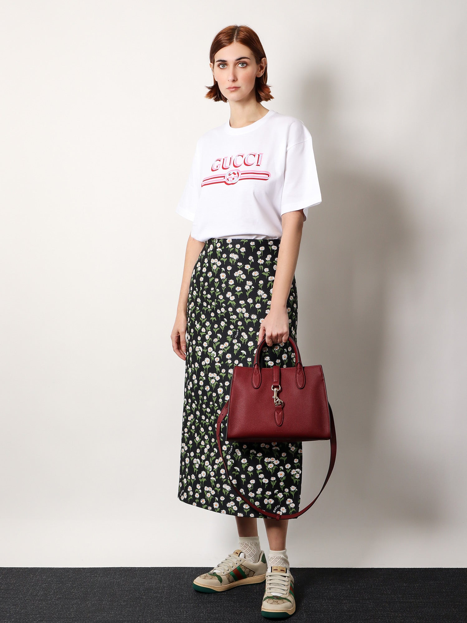 T-shirt Gucci Gucci T-Shirt with Logo Vit | 788093XJG1J9082, 1